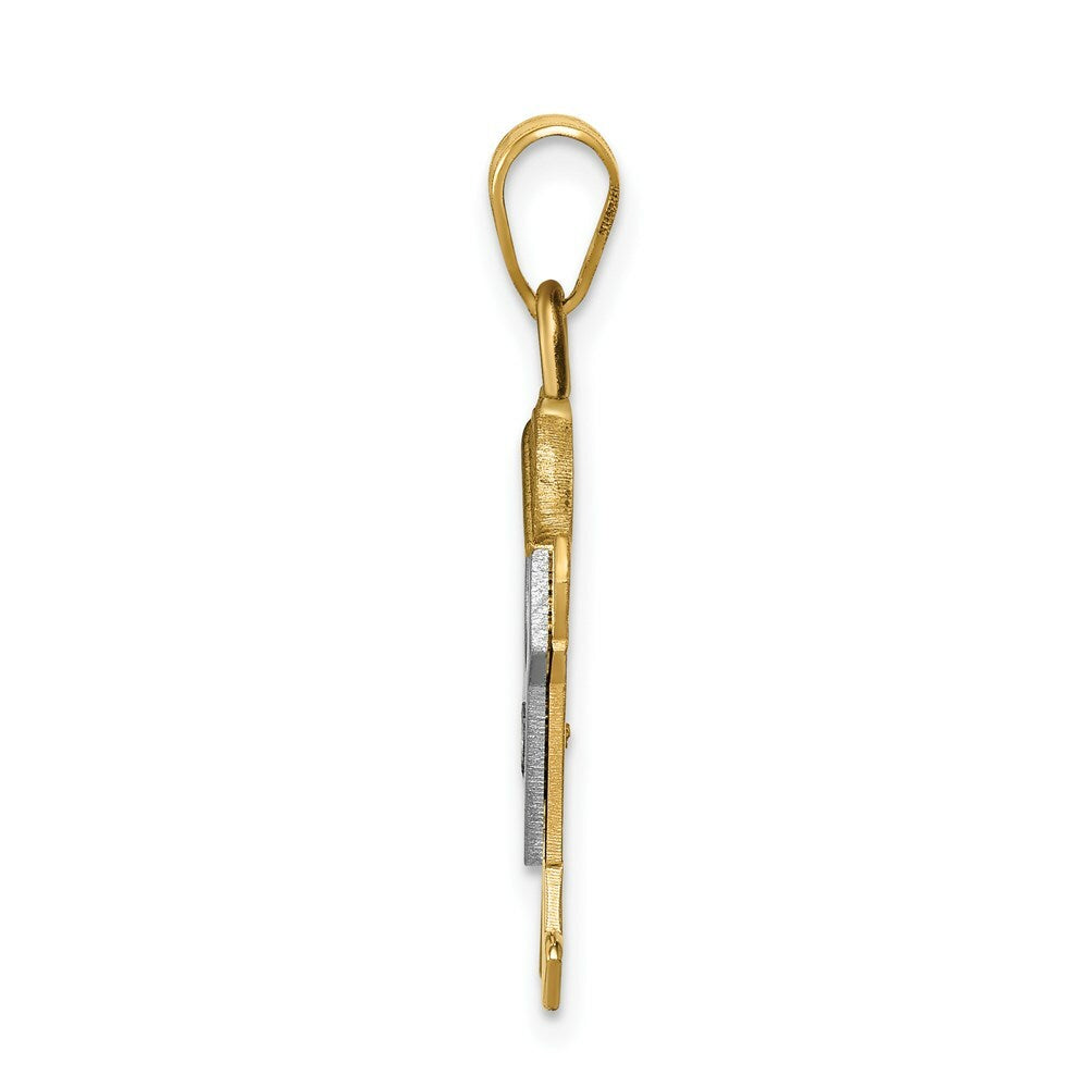 14K Two-tone Gold 0.015-Carat Diamond Boy with Cap The Kids Pendant