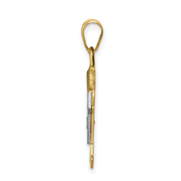 14K Two-tone Gold 0.015-Carat Diamond Boy with Cap The Kids Pendant