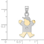 Load image into Gallery viewer, 14K Two-tone Gold 0.015-Carat Diamond Boy with Cap The Kids Pendant
