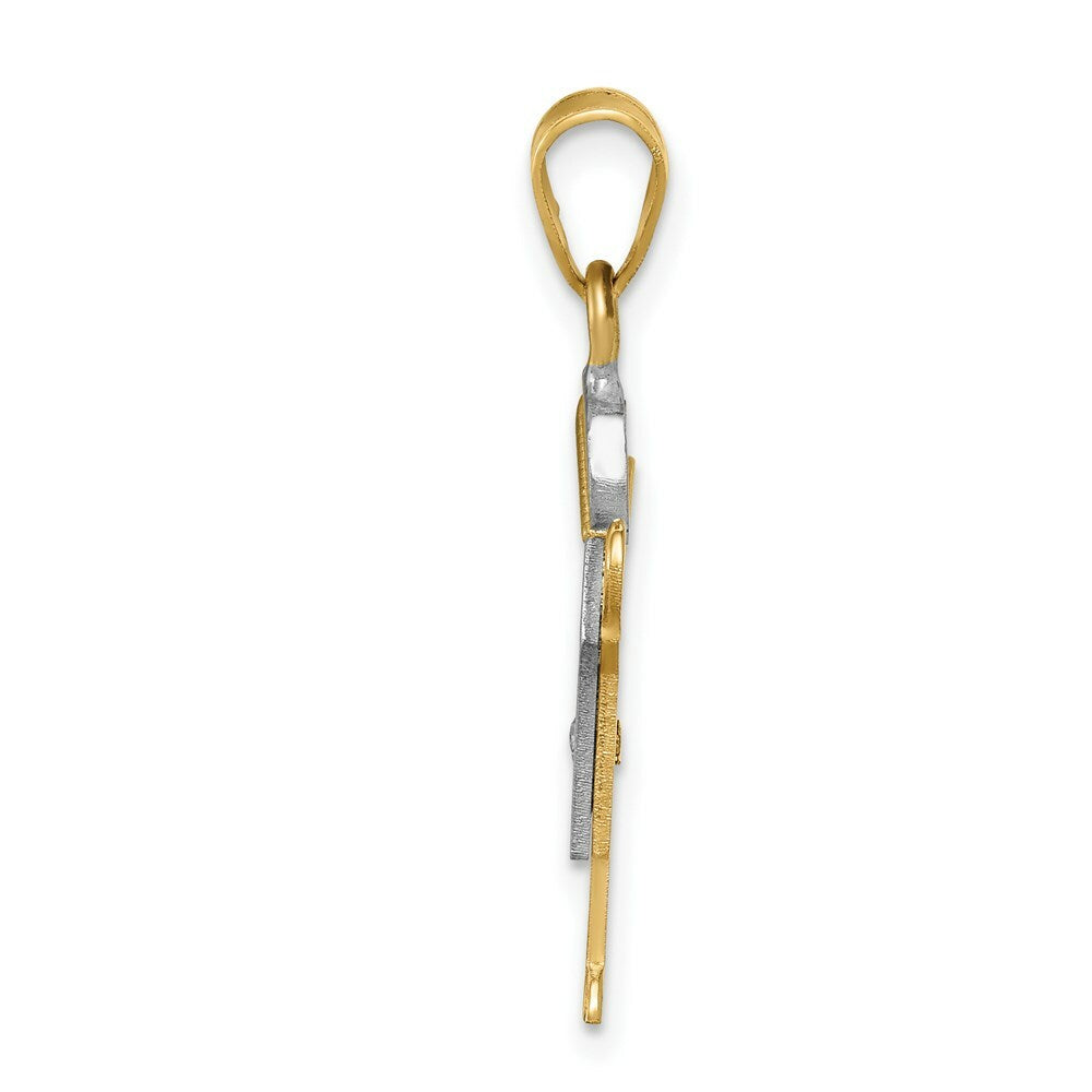 14K Two-tone Gold 0.015-Carat Diamond Boy with Cap The Kids Pendant