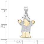 Load image into Gallery viewer, 14K Two-tone Gold 0.015-Carat Diamond Boy with Cap The Kids Pendant
