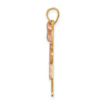 Load image into Gallery viewer, 14K Two-tone Yellow and Rose Gold 0.03-Carat 2 Diamond Girl with Bow Kid Pendant
