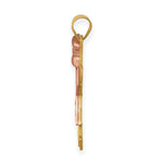Load image into Gallery viewer, 14K Two-tone Yellow &amp; Rose Gold 0.03-Carat 2 Diamond Girl with Bow The Kids Pendant
