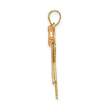 Load image into Gallery viewer, 14K Two-tone Yellow &amp; Rose Gold 0.045-Carat 3 Diamond Girl with Bow The Kids Pendant
