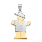 Load image into Gallery viewer, 14K Two-tone Gold 0.03-Carat 2 Diamond Boy with Cap The Kids Pendant
