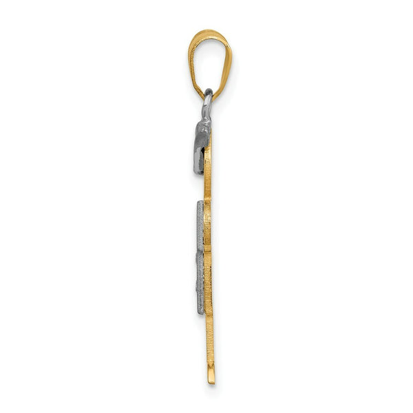14K Two-tone Gold 0.03-Carat 2 Diamond Boy with Cap The Kids Pendant