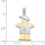 Load image into Gallery viewer, 14K Two-tone Gold 0.03-Carat 2 Diamond Boy with Cap The Kids Pendant
