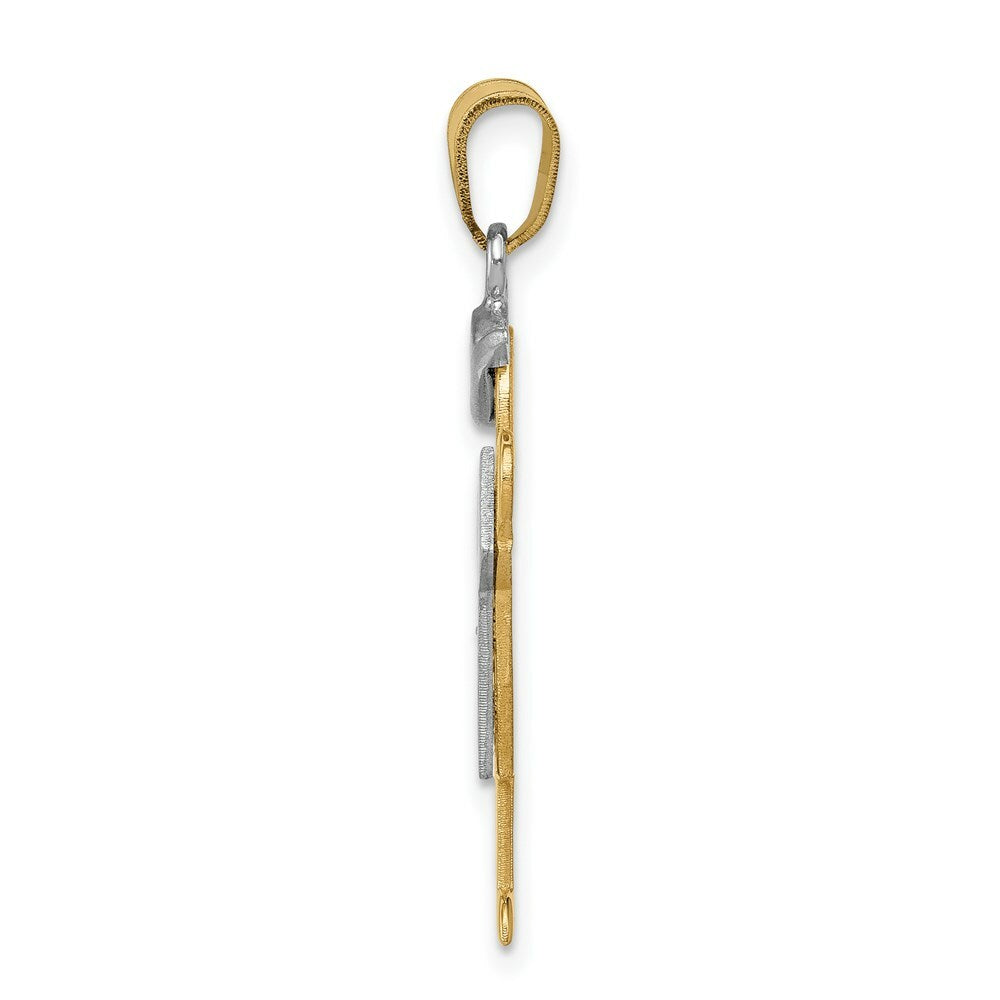 14K Two-tone Gold 0.03-Carat 2 Diamond Boy with Cap The Kids Pendant