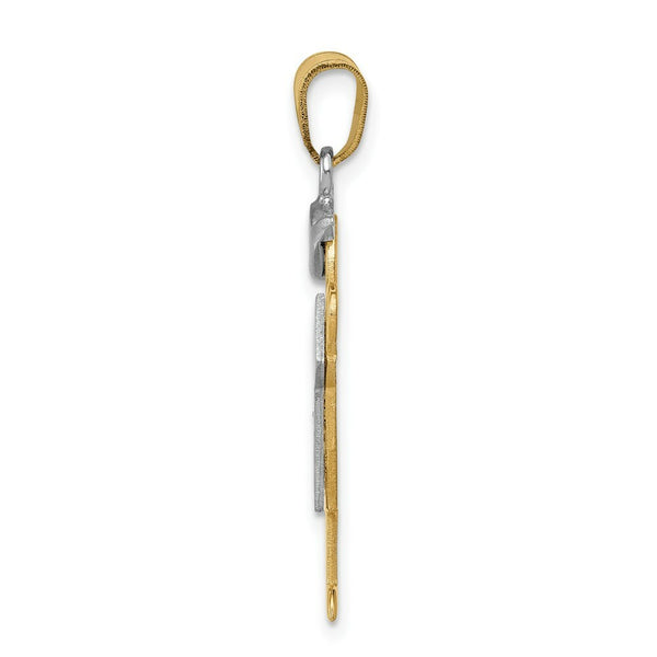 14K Two-tone Gold 0.03-Carat 2 Diamond Boy with Cap The Kids Pendant
