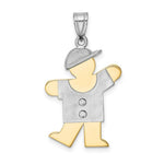 Load image into Gallery viewer, 14K Two-tone Gold 0.03-Carat 2 Diamond Boy with Cap The Kids Pendant
