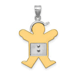 Load image into Gallery viewer, 14K Two-tone Gold 0.03-Carat 2 Diamond Boy with Cap The Kids Pendant
