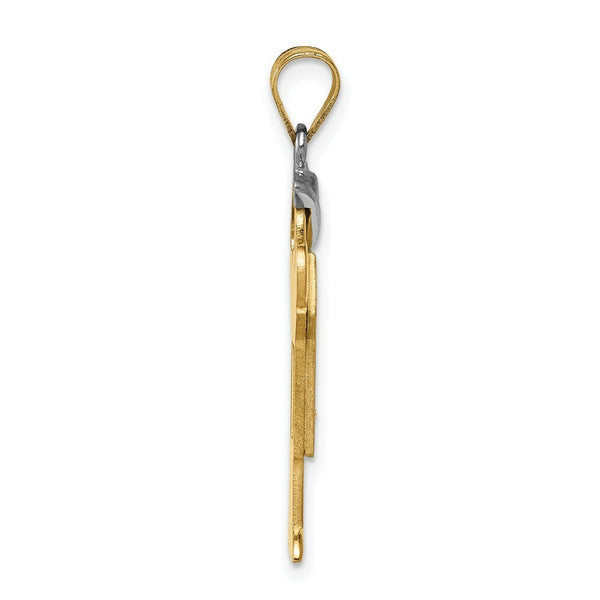 14K Two-tone Gold 0.03-Carat 2 Diamond Boy with Cap The Kids Pendant