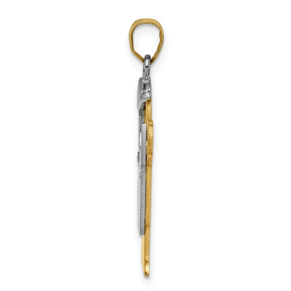 14K Two-tone Gold 0.03-Carat 2 Diamond Boy with Cap The Kids Pendant