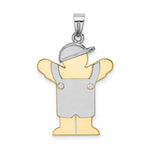 Load image into Gallery viewer, 14K Two-tone Gold 0.03-Carat 2 Diamond Boy with Cap The Kids Pendant
