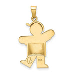 Load image into Gallery viewer, 14K Yellow Gold Puffed Boy with Hat on Left Engravable Charm Pendant
