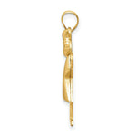 Load image into Gallery viewer, 14K Yellow Gold Puffed Girl with Bow on Right Engravable Charm Pendant
