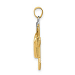 Load image into Gallery viewer, 14K Two-tone Gold Puffed Boy with Hat on Left Engravable Charm Pendant
