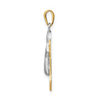 Load image into Gallery viewer, 14K Two-tone Gold Puffed Boy with Hat on Right Engravable Charm Pendant
