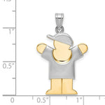 Load image into Gallery viewer, 14K Two-tone Gold Puffed Boy with Hat on Right Engravable Charm Pendant
