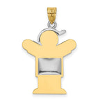 Load image into Gallery viewer, 14K Two-tone Gold Puffed Boy with Hat on Right Engravable Charm Pendant
