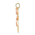 Load image into Gallery viewer, 14K Two-tone Gold Puffed Girl with Bow on Right Engravable Charm Pendant
