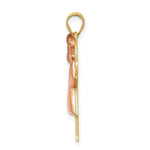 Load image into Gallery viewer, 14K Two-tone Gold Puffed Girl with Bow on Left Engravable Charm Pendant
