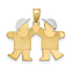 Load image into Gallery viewer, 14K Two-tone Gold Small Double Boys Engravable Charm Pendant
