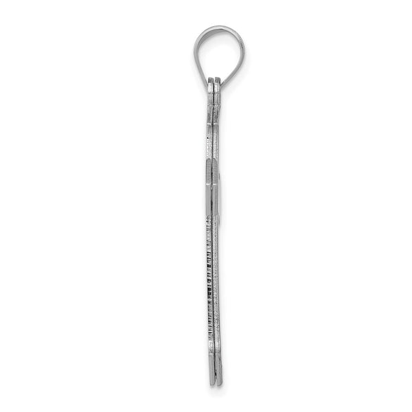 14K White Gold Passion Cross Pendant