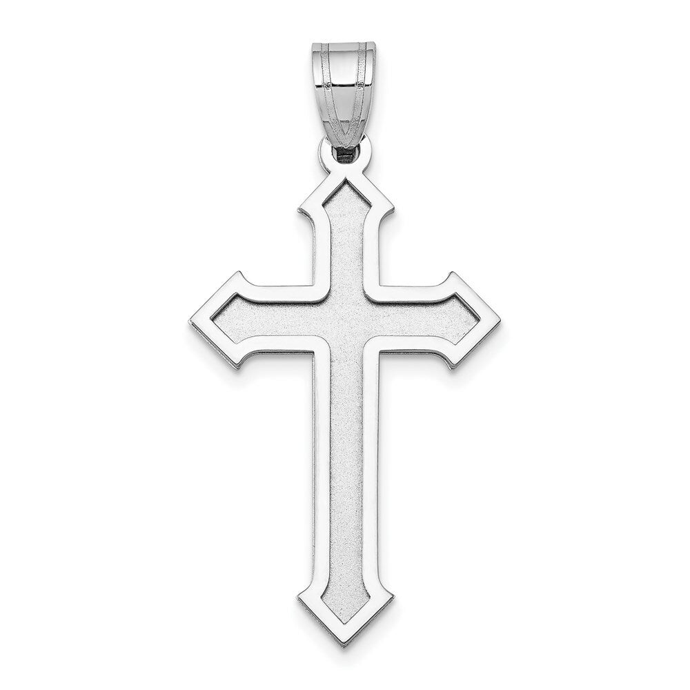 14K White Gold Passion Cross Pendant