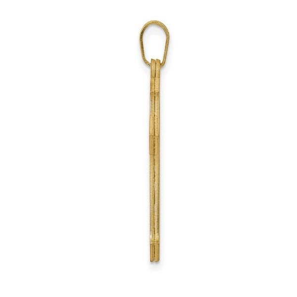 14K Yellow Gold Passion Cross Pendant 36mm length