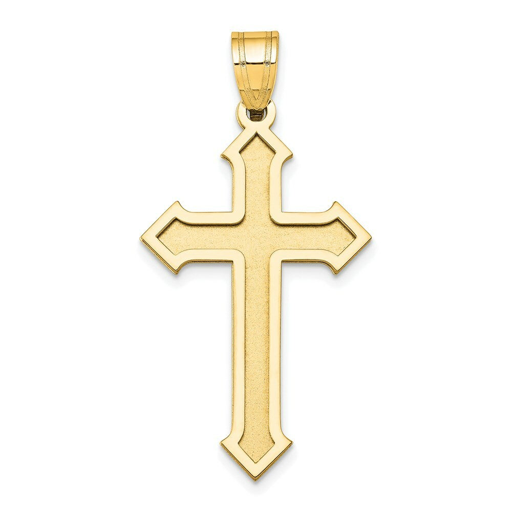 14K Yellow Gold Passion Cross Pendant 36mm length