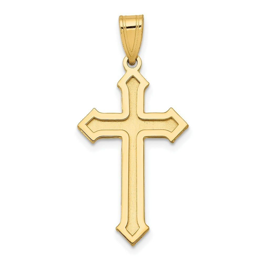 14K Yellow Gold Passion Cross Pendant 30mm length