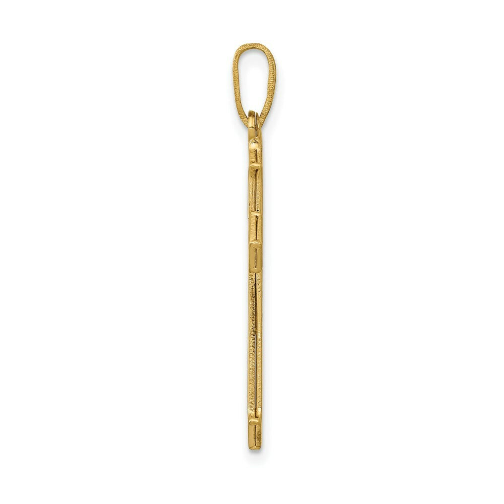 14K Yellow Gold Passion Cross Pendant 30mm length