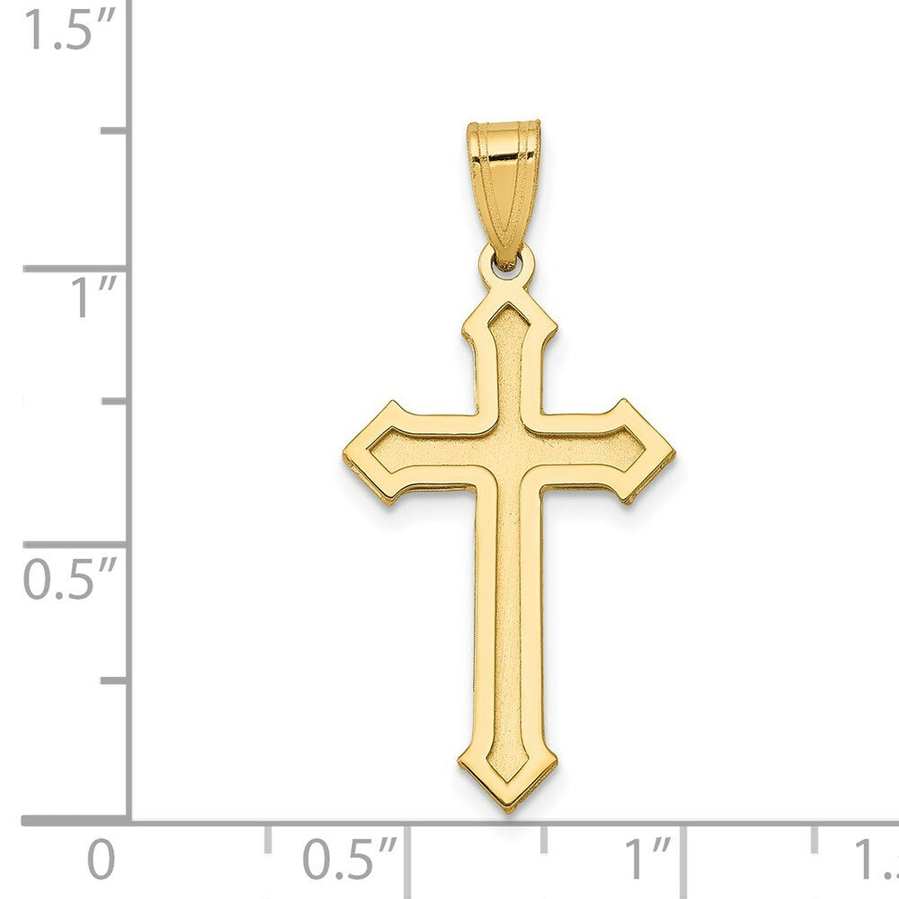 14K Yellow Gold Passion Cross Pendant 30mm length