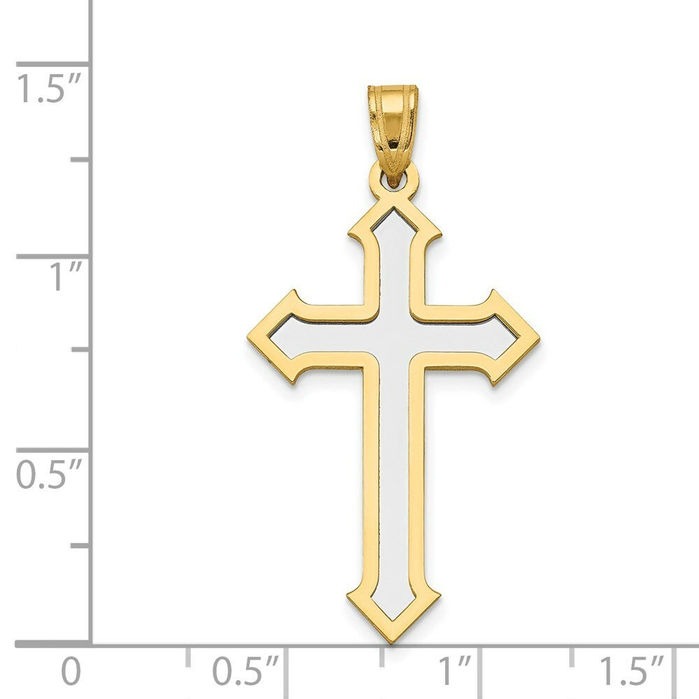 14K Two-tone Gold Passion Cross Pendant