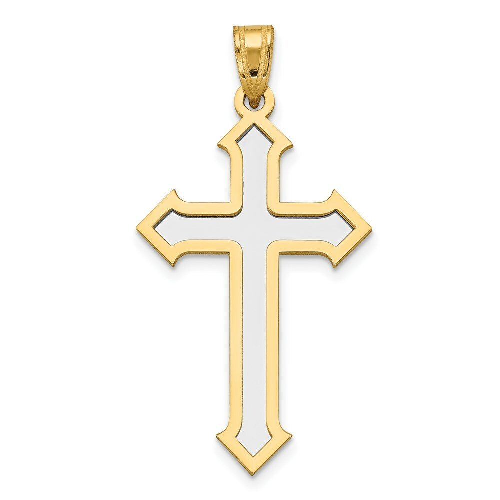 14K Two-tone Gold Passion Cross Pendant