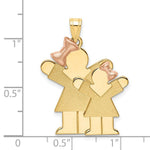 Load image into Gallery viewer, 14K Two-tone Gold Big Girl &amp; Little Girl Engravable Charm Pendant
