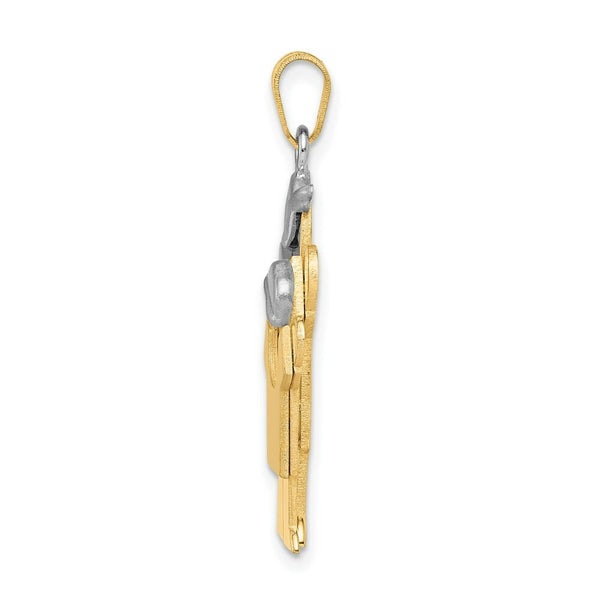 14K Two-tone Gold Big Boy & Little Boy Engravable Charm Pendant