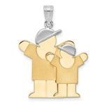Load image into Gallery viewer, 14K Two-tone Gold Big Boy &amp; Little Boy Engravable Charm Pendant

