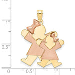 Load image into Gallery viewer, 14K Two-tone Gold Big Girl &amp; Little Girl Engravable Charm Pendant
