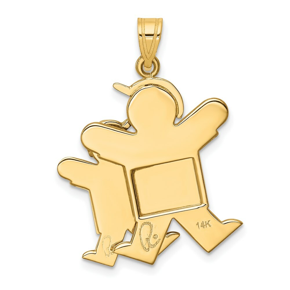 14K Two-tone Gold Big Boy & Little Boy Engravable Charm Pendant