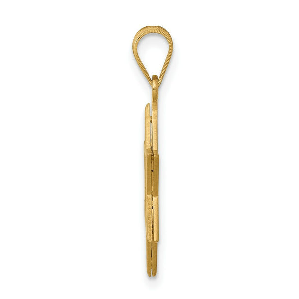 14K Yellow Gold Star of David Pendant 25mm length