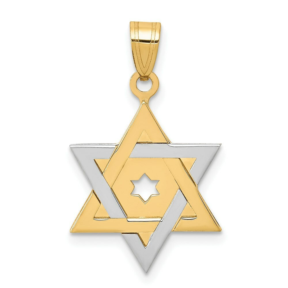 14K Two-tone Gold Star of David 25mm length