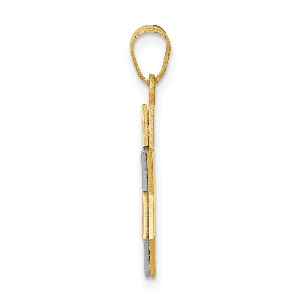 14K Two-tone Gold Star of David 25mm length