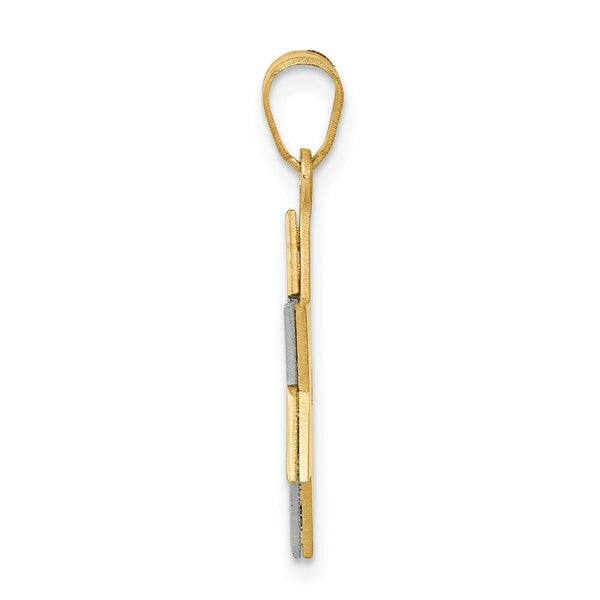 14K Two-tone Gold Star of David 25mm length