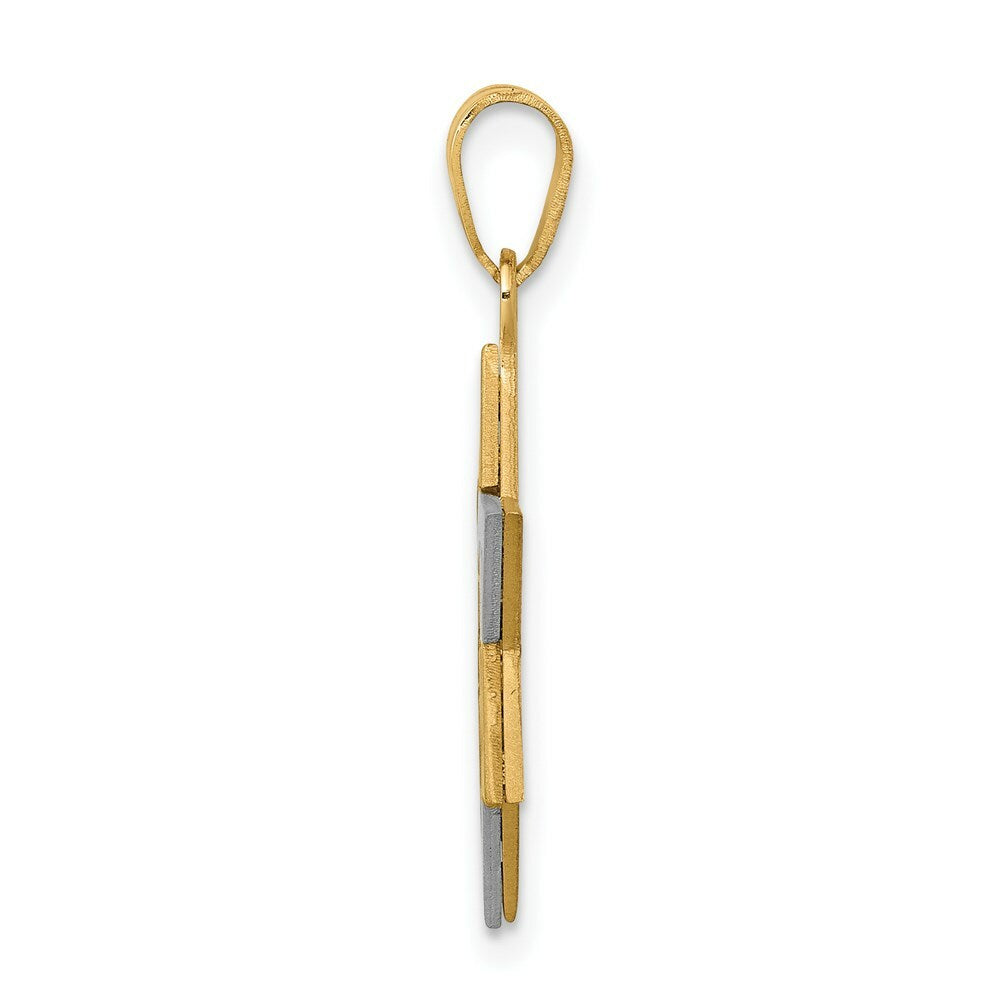 14K Two-tone Gold Star of David 25mm length