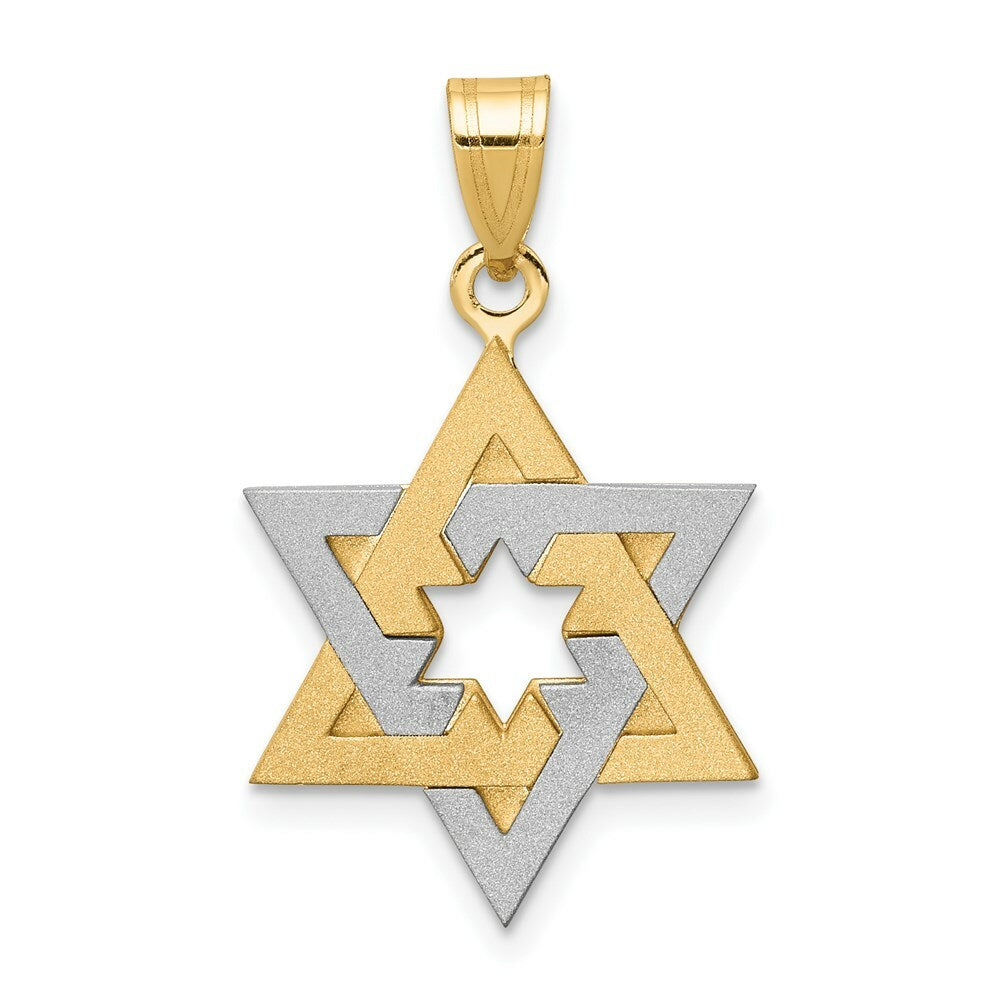 14K Two-tone Gold Star of David 25mm length