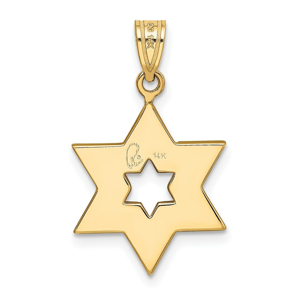 14K Two-tone Gold Star of David 25mm length
