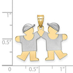 Load image into Gallery viewer, 14K Two-tone Gold Small Double Boys Engravable Charm
