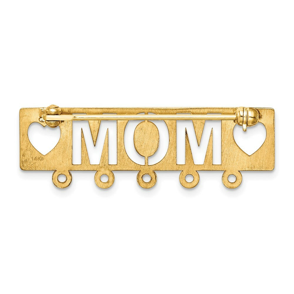 14K Yellow Gold Polished Mom Pin